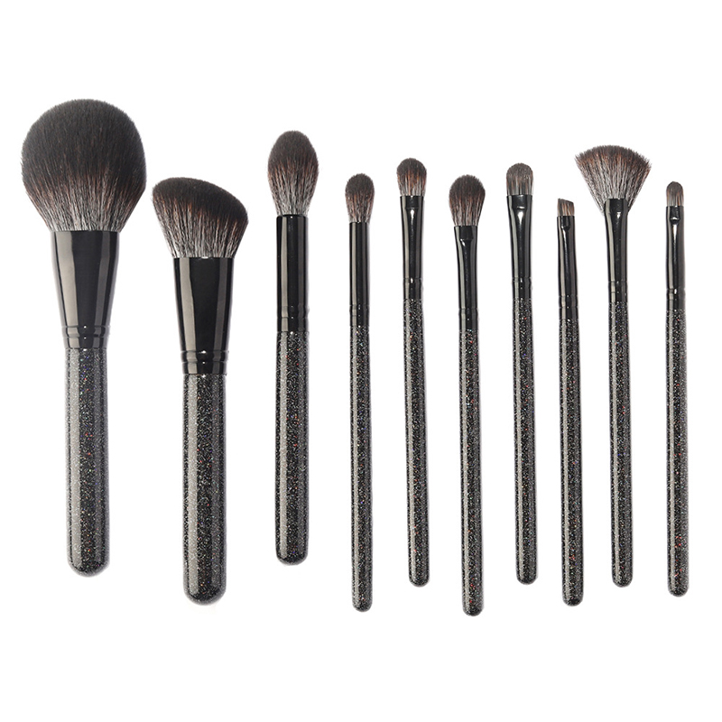 10pcs black makeup brush set
