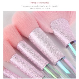 10pcs 3D acrylic handle Travel Makeup Brush Set Synthetic Hair Brush Tools