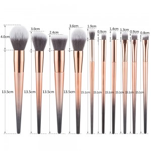 Private Label 10Pcs Synthetic Hair Make Up Cosmetic Makeup Brush Set