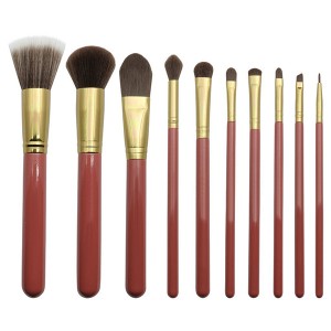10pcs OEM 2 colors vegan hair Cosmetic Brush Set Travel Makeup Brush Set