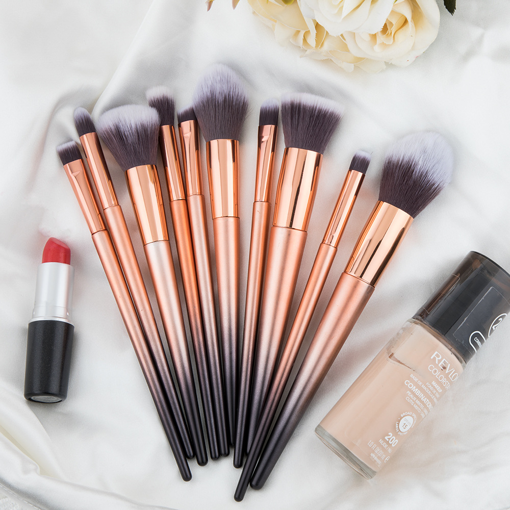 10pcs ombre makeup brush