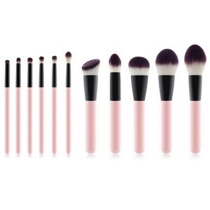 High quality Pink brush set 11pcs soft vegan makeup brush set