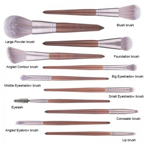 Luxury 11pcs Nano hair High end custom label makeup brush set with PU bag