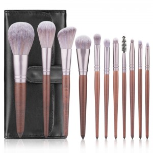 Luxury 11pcs Nano hair High end custom label makeup brush set with PU bag
