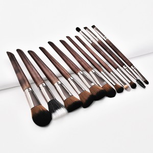 11pcs professional makeup brush set with slanted handle