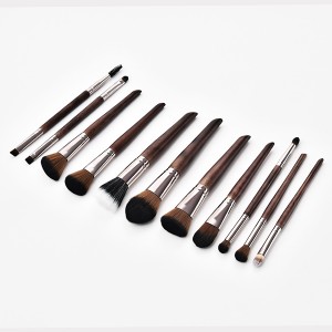 11pcs professional makeup brush set with slanted handle