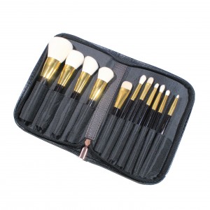 Wholesale 12 PCS High Quality Cosmetics Professional Makeup Brush Set with Bag Customized