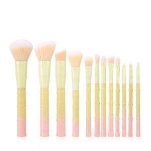 Custom logo 12PCS Premium Synthetic Hair Make up Brush set Ombre color cosmetic brush