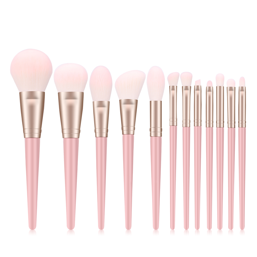 12pcs pink makeup brush set