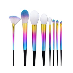 Custom logo long ferrule 13pcs Ombre Color Makeup brush set