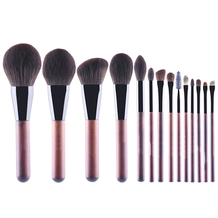 14PCS dark red makeup brush set
