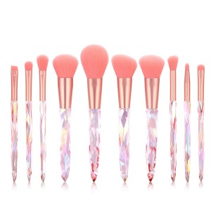 Private 10pcs Cystal handle cosmetic makeup brushes set