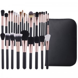 Custom Logo 29 Piece Classic Black Vegan hair Makeup Brush Set for Professional makeup artist