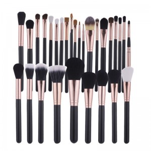 Custom Logo 29 Piece Classic Black Vegan hair Makeup Brush Set for Professional makeup artist