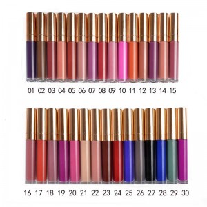 Wholesale Private label Waterproof Long Lasting 30 colors Matte color liquid lipstick
