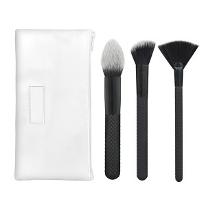OEM 3pcs face makeup brushes set with makeup brush pouch