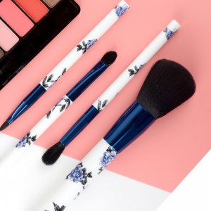 New design printed handle makeup brushes set 4pcs Travel brush set