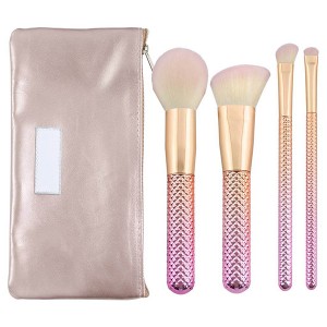 Customized makeup brushes set 4pcs face brushes with brush bag