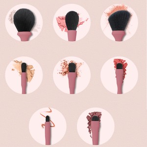 OEM portable 8pcs travel makeup brush set with newest design handle