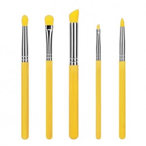 Customized 5pcs Yellow make up face brush set