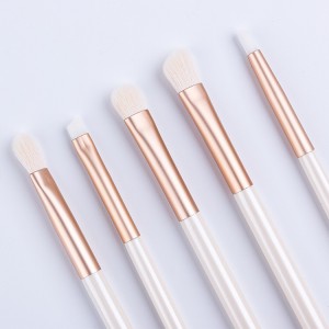 Custom logo 8pcs White Goat imitation hair makeup brushes set