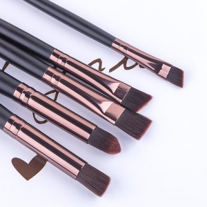 5pcs black vegan hair eye makeup brush set Eye brow eyeliner brushes