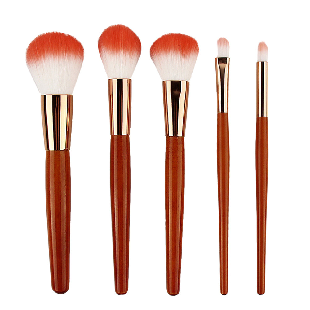 5pcs red makeup brush set