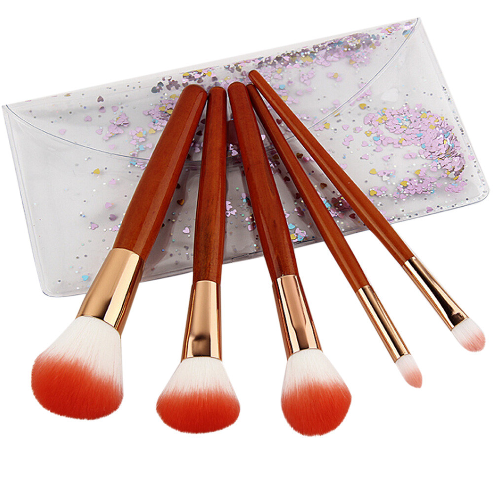 5pcs red makeup brush