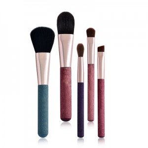 Factory direct 5pcs mini makeup brushes set kabuki travel brushes with brush bag