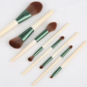 Private label 8pcs pearl white makeup brushes set brush manufacturer