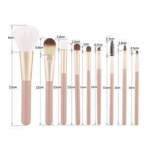9pcs natural hair makeup brush set manufacturer customized brushes