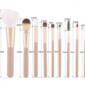 9pcs Makeup Brush Set Wholesale Nude color Private Label Professional Makeup Brush Set