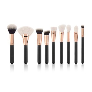 9pcs Classic black makeup brush set with private label
