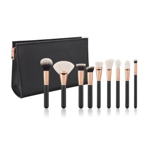9pcs Classic black makeup brush set with private label