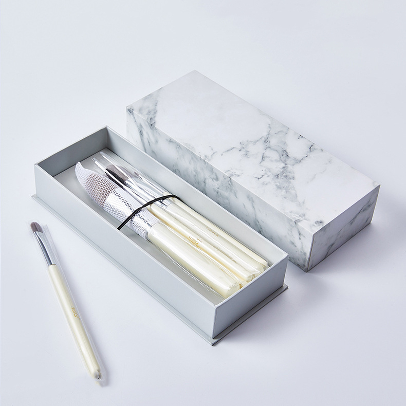 Custom Lady Makeup Marble Paper Boxes for Makeup Brushes