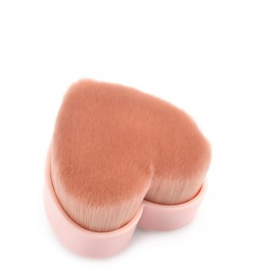 Private Label Brush Factory Synthetic Custom Hair Heart Shape Single Kabuki Makeup Brush