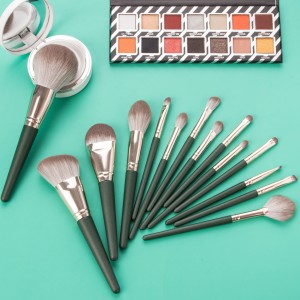Dropshipping low moq professional 14Pcs wholesale vegan cruelty free private label makeup brush set With roll