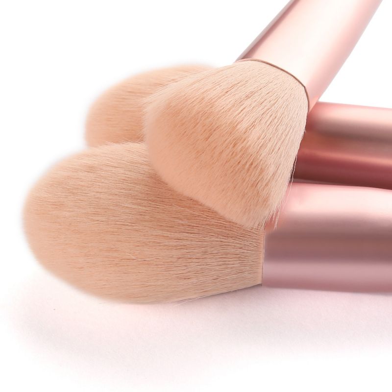 Pink hair makeup brush