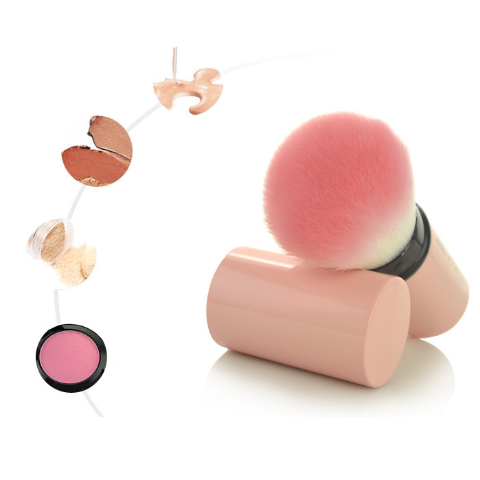 Portable retractable cosmetic brush