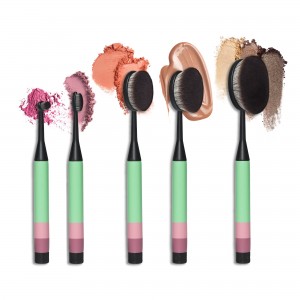 Customize Oval Toothbrush Makeup Brush Set Cream Contour Powder Concealer Foundation Eyeliner Cosmetics Tool