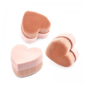 Private Label Brush Factory Synthetic Custom Hair Heart Shape Single Kabuki Makeup Brush