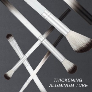 Customize New Black and White Gradient Makeup Brush Set 9Pcs Vegan Synthetic Hair Beauty Tools