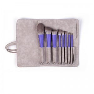 Customize Premium Purple Pink Make up Brush Set 8pcs Portable Cosmetic Brushes for Liquid Foundation Powder BB Cream