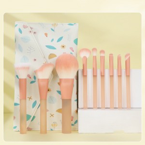 New Customize Macaroon Color Makeup Brush Set 9Pcs Premium Synthetic Hair Face Eye Lip Beauty Tools