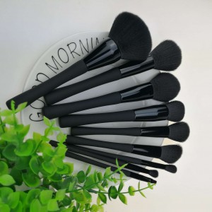 9pcs Private laebl rubber oil handle makeup brush set manufacturer