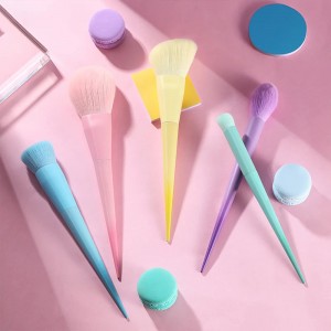 Factory Custom 17 Pcs Colourful Makeup Brush Set Premium Synthetic Kabuki Foundation Blending Brushes Tools