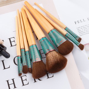 8Pcs Bohemian Style Cosmetics Brushes Eco-friendly Bamboo Makeup Brush Sets Beauty Accessories