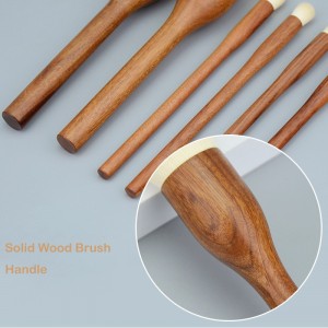 Factory Customize Premium Vintage Cosmetic Brushes Tools 6PCS Sandalwood Makeup Brush Set