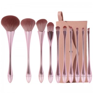 Small Waist Makeup Brush Set 10pcs Elegant Purple Powder Blush Eyeshadow Lip Cosmetic Brushes
