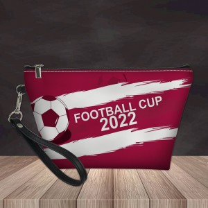 2022 Qatar World Cup Ladies Makeup Bag Storage Bag Soccer Print Portable Small Cosmetic Case